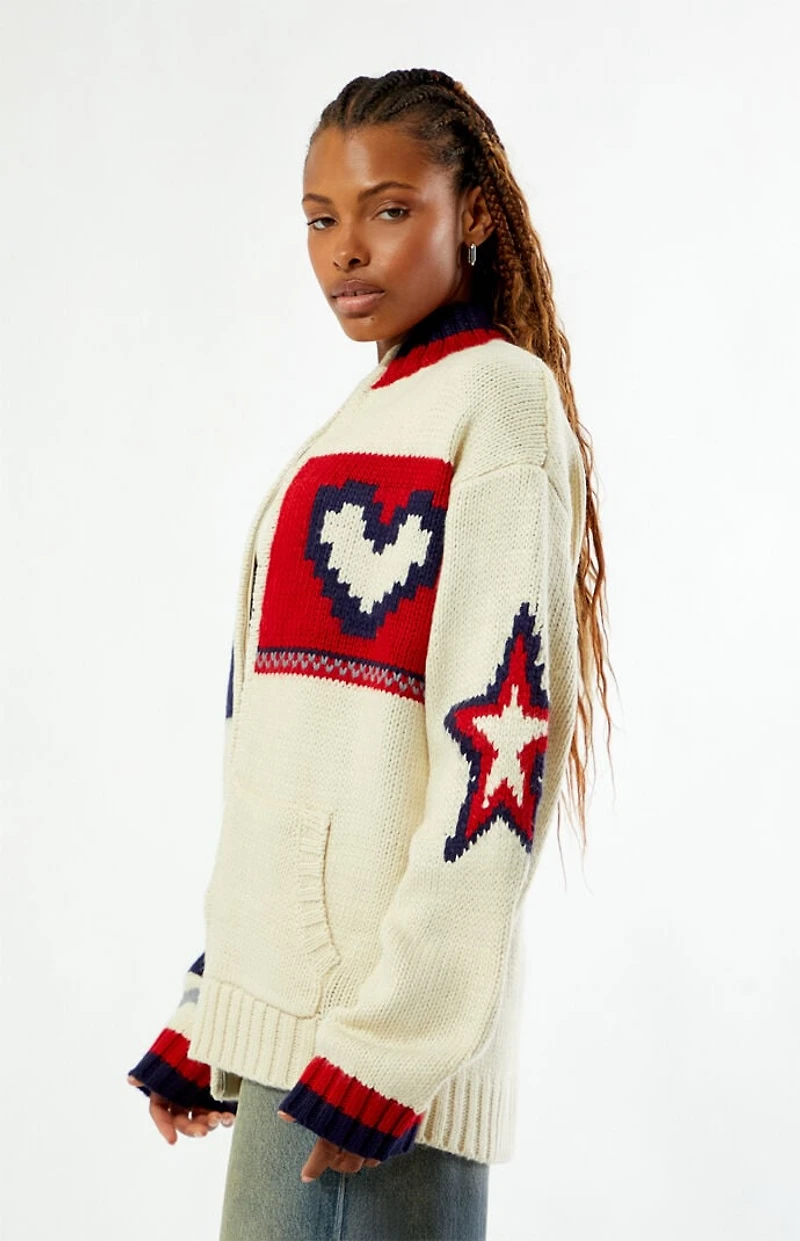 Daisy Street Beau Zip Up Oversized Cardigan