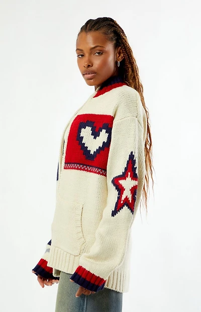 Daisy Street Beau Zip Up Oversized Cardigan