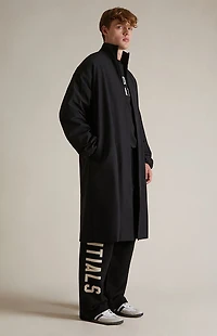 Fear of God ESSENTIALS Black Bonded Nylon Field Trench Coat