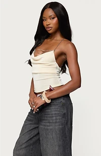 Edikted Khloey Chain Cowl Neck Top