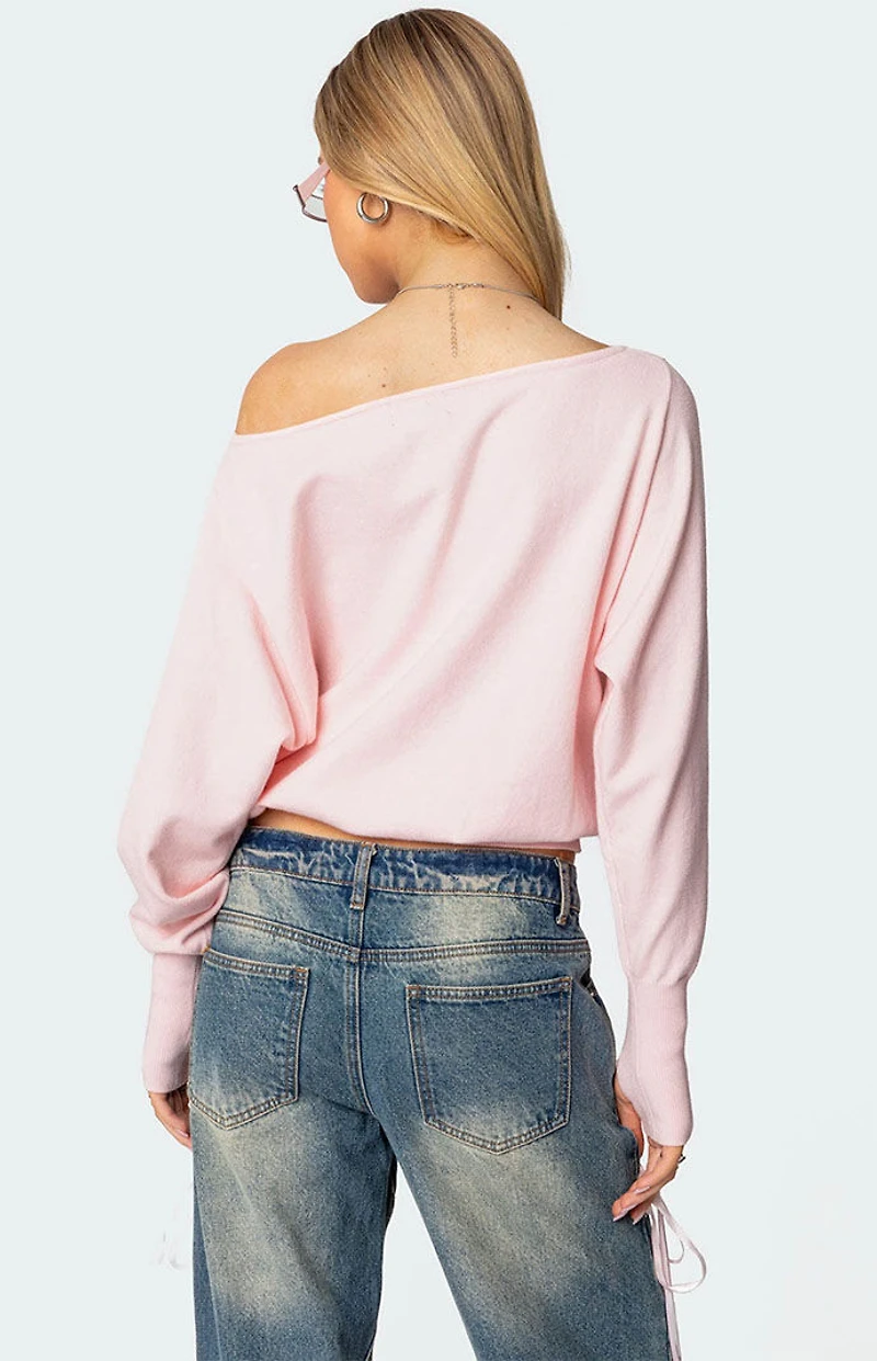Edikted Off Shoulder Oversized Sweater