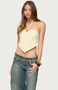 Edikted Alana Floral Handkerchief Halter Top