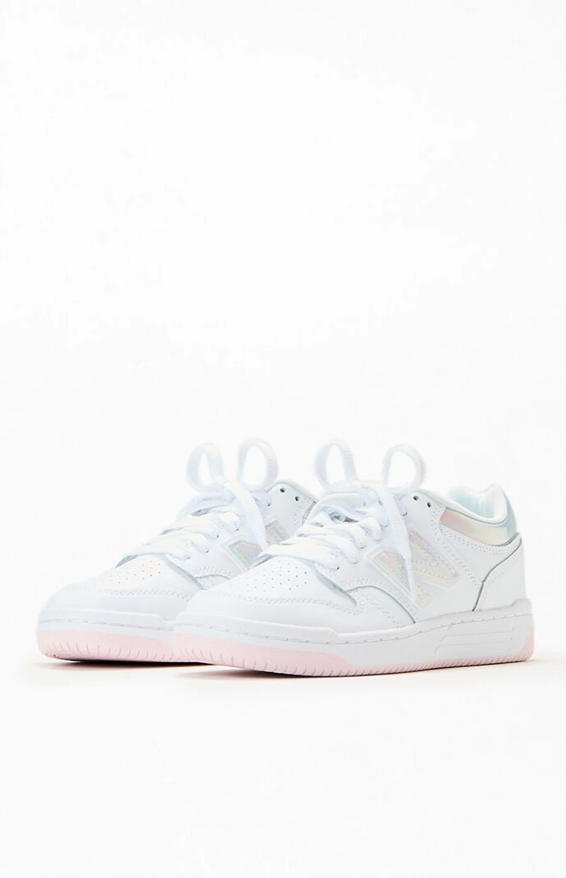 New Balance Kids White & Pink 480 Shoes