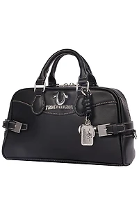 True Religion Black Brooks Smooth Belted Sachel bag