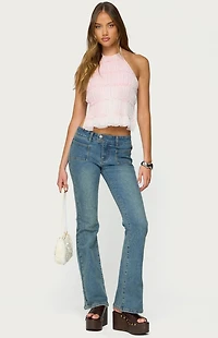 Edikted Amit Tiered Chiffon Halter Top