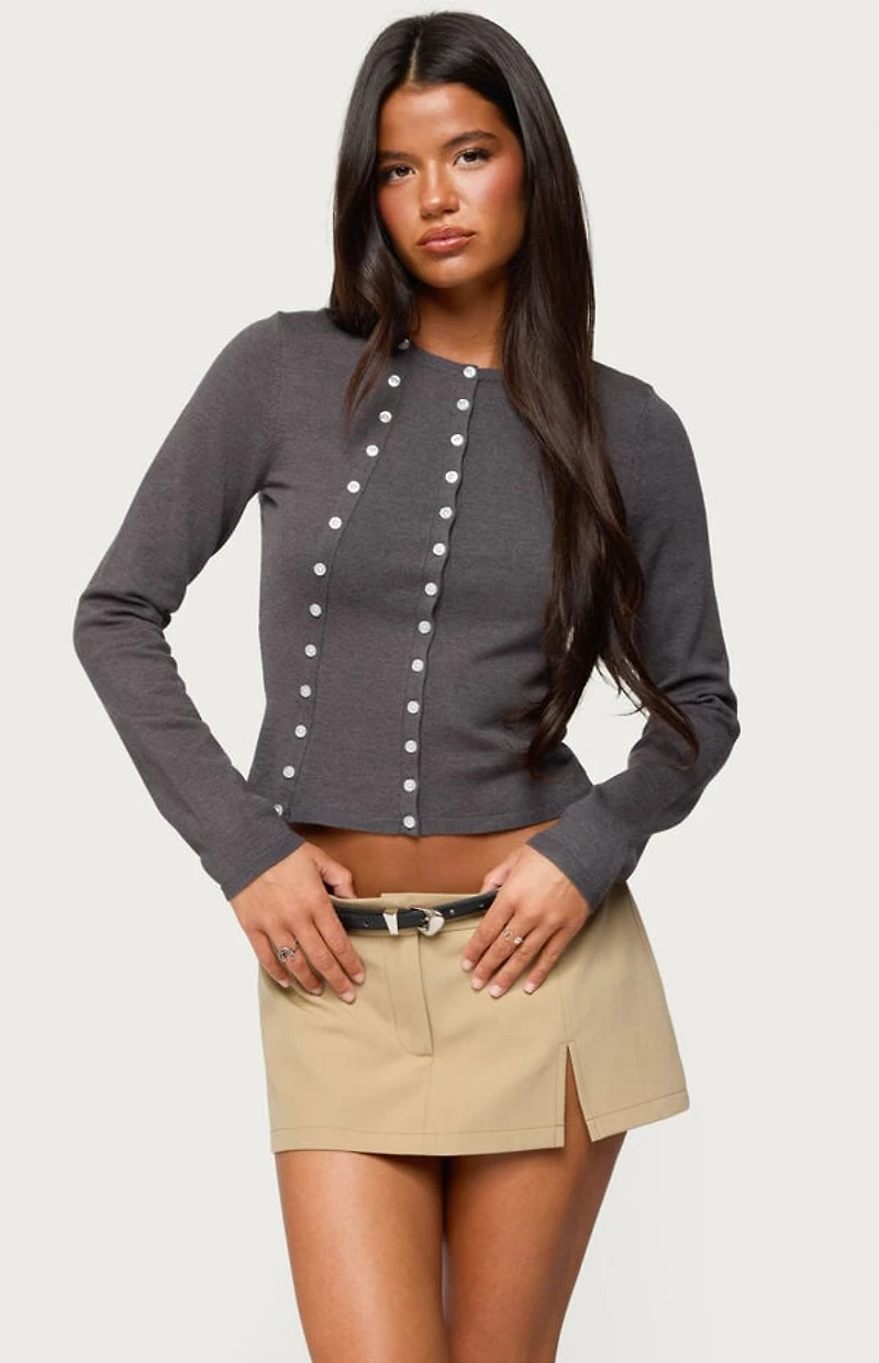 Edikted Hestia Button Up Knit Cardigan