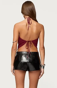 Edikted Chiffon Backless Cowl Neck Top