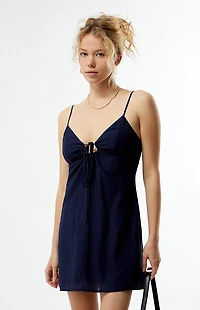 Your Favorite Keyhole Tie Front Mini Dress