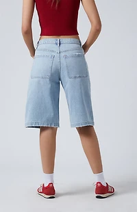 Pacsun Light Indigo Flame Extreme Denim Jorts