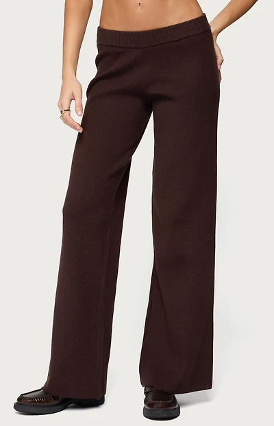 Edikted Lorie Wide Leg Knit Pants