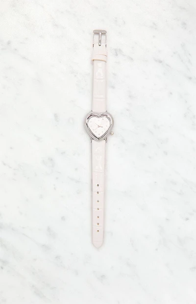 LA Hearts Faux Crocodile Heart Watch