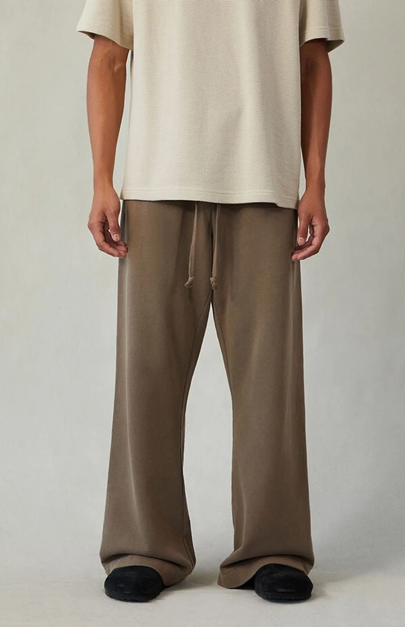 Pacsun Brown Fleece Baggy Bootcut Sweatpants