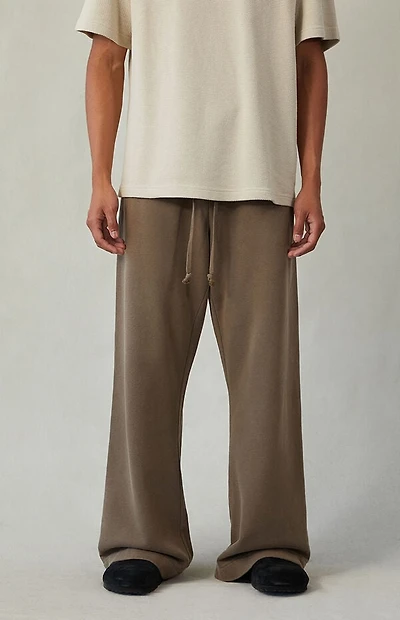 Pacsun Brown Fleece Baggy Bootcut Sweatpants