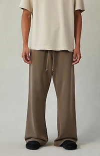 Pacsun Brown Fleece Baggy Bootcut Sweatpants