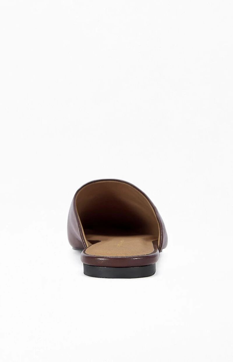AZALEA WANG Women's Raphael Chocolate Leather Flats