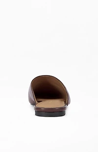 AZALEA WANG Women's Raphael Chocolate Leather Flats
