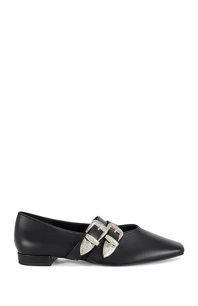 AZALEA WANG Women's Marius Black Western Ballet Flats