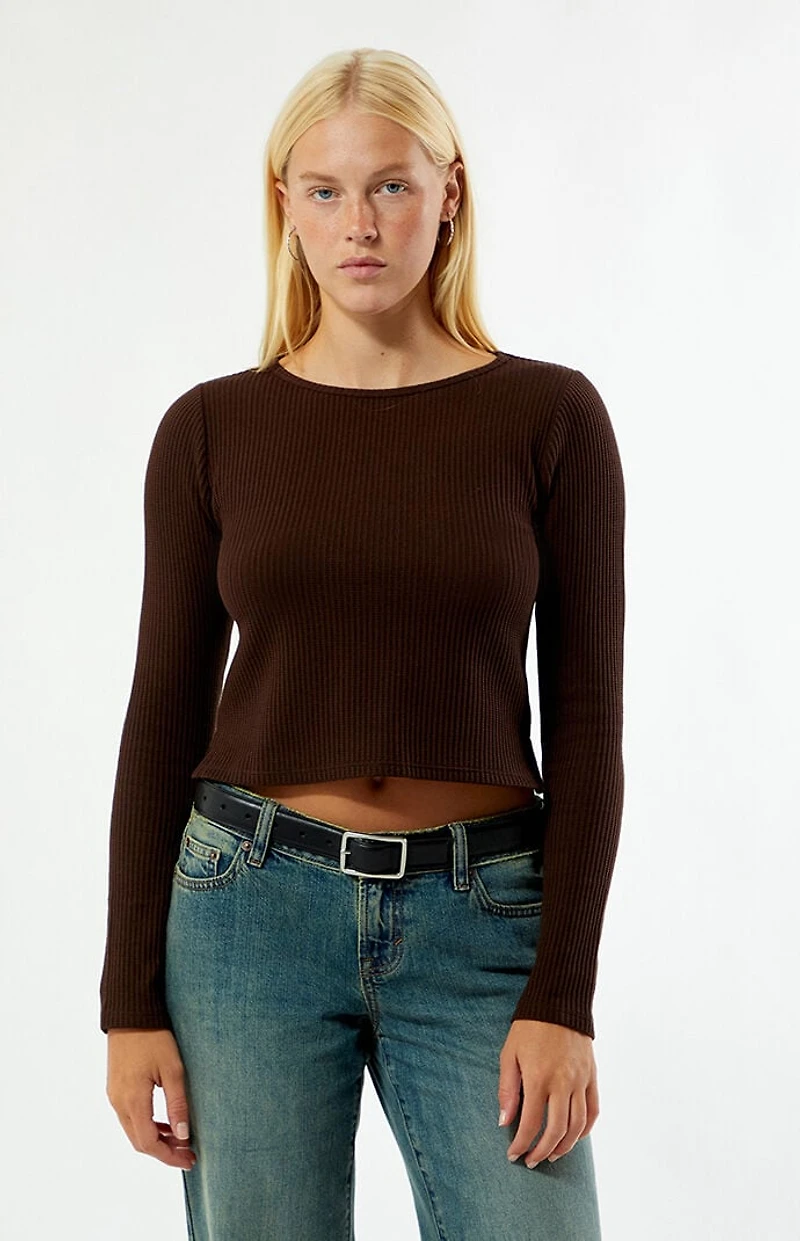 Your Favorite Waffle Knit Long Sleeve Top
