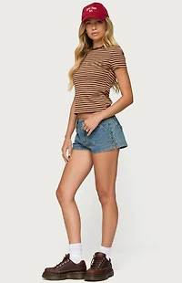 Edikted Keinan Low Rise Denim Shorts