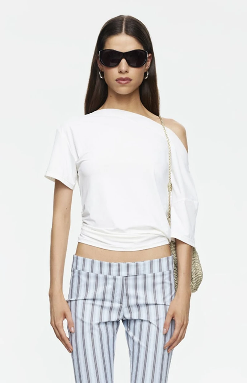 LIONESS Wildlands Chocolate One Shoulder Top