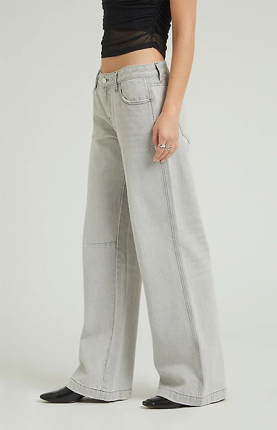 Pacsun Casey Low Rise Baggy Jeans Dart Light Gray