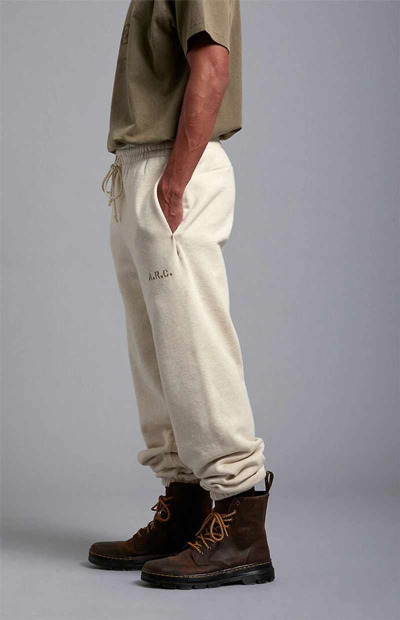 A.R.C. Heather Oatmeal Heavyweight Fleece Jogger Sweatpants
