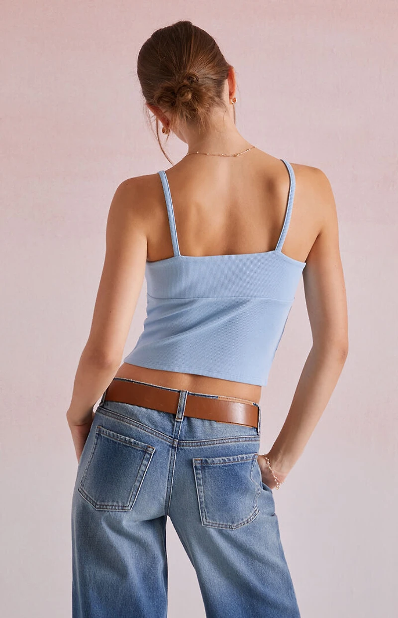 Beverly and Beck Candy Tie Front Tank Top