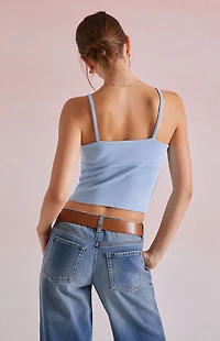 Beverly and Beck Candy Tie Front Tank Top