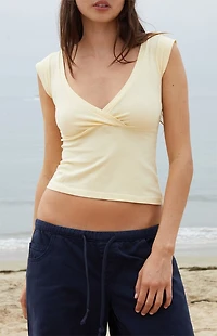 John Galt Yellow Amara Tank Top