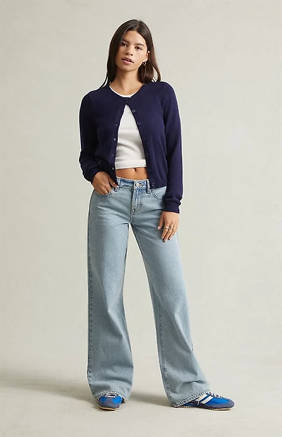 Pacsun Casey Low Rise Baggy Jeans Light Blue Washed