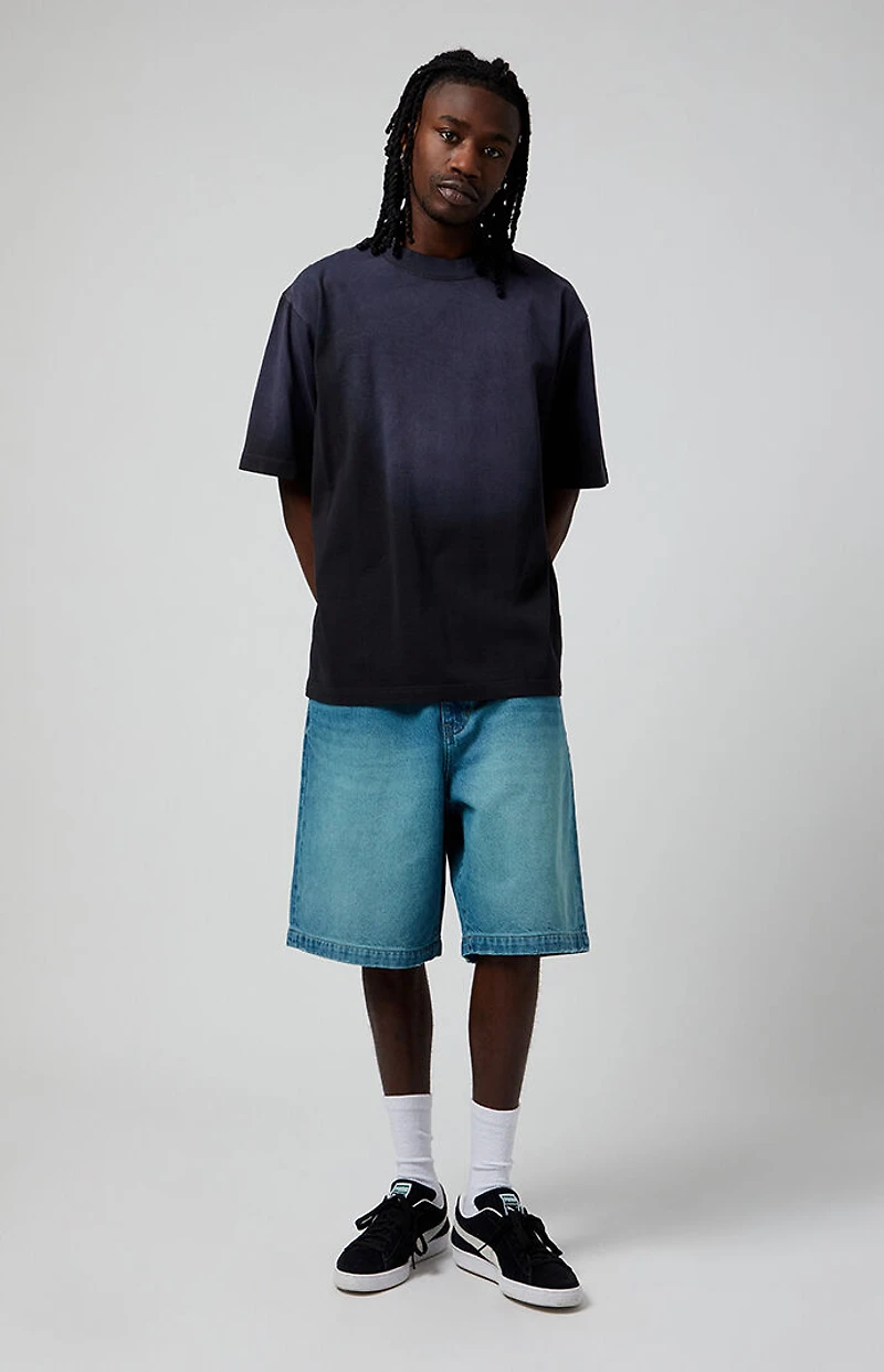 Pacsun Blue Tinted Extreme Baggy Denim Shorts