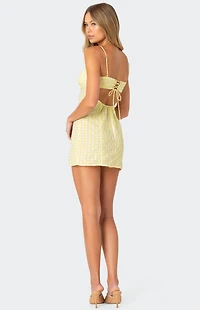 Edikted Gingham Bustier Mini Dress