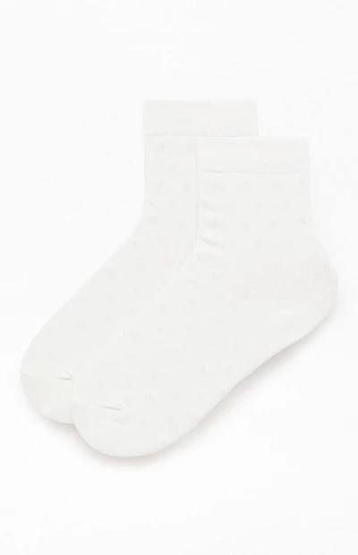 John Galt White & Pink Heart Ankle Socks