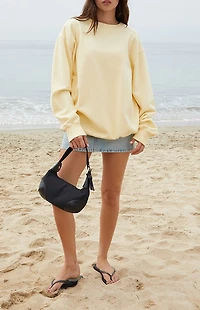 John Galt Yellow Erica Crew Neck Sweatshirt