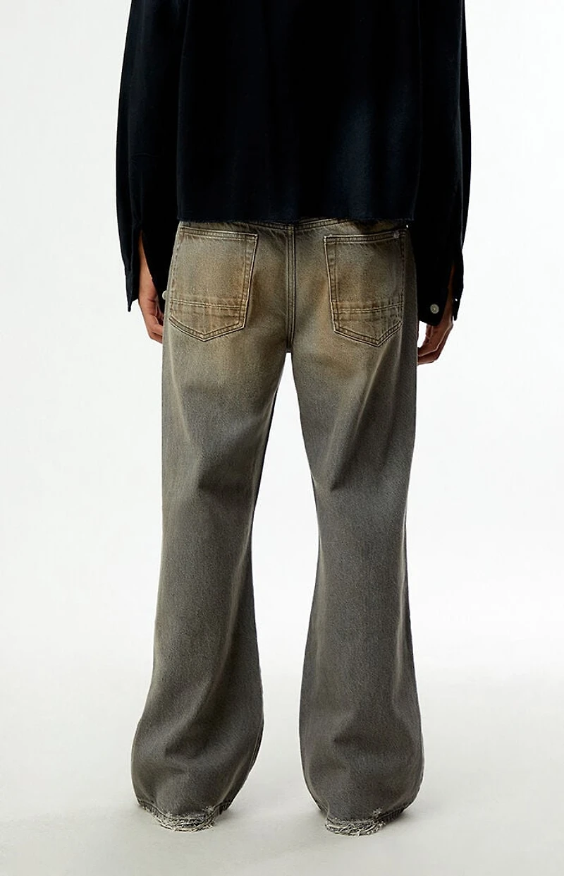 Pacsun Bennett Baggy Flare Jeans Gray Tint