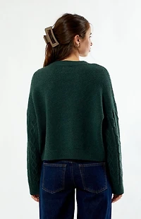 LA Hearts Cable Knit Cozy Crew Neck Sweater