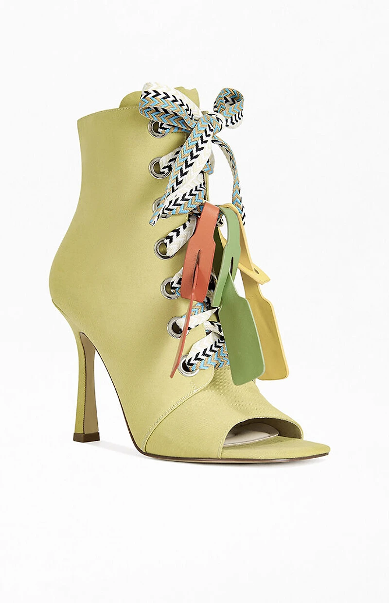 AZALEA WANG Women's Rovea Khaki Stiletto Booties