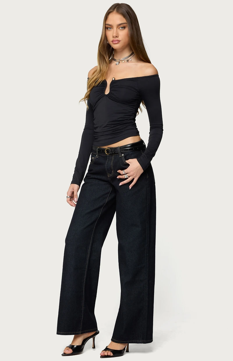 Edikted Halle Curved U Off Shoulder Top