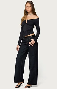 Edikted Halle Curved U Off Shoulder Top