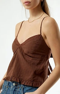 Your Favorite Embroidered Tie Back Babydoll Top