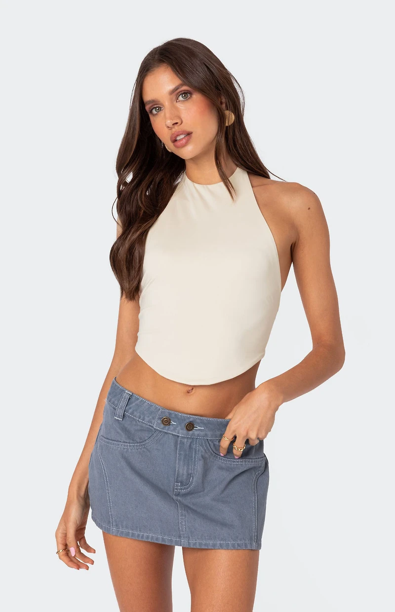 Edikted Raine Curved Halter Top