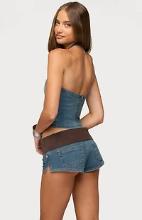 Edikted Cecie Denim Halter Top