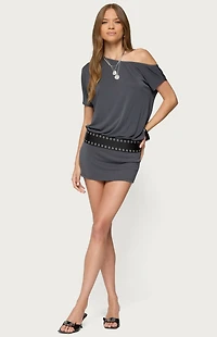 Edikted Sevie Off Shoulder Mini Dress