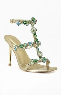 AZALEA WANG Women's Khai Gold Stiletto Sandals