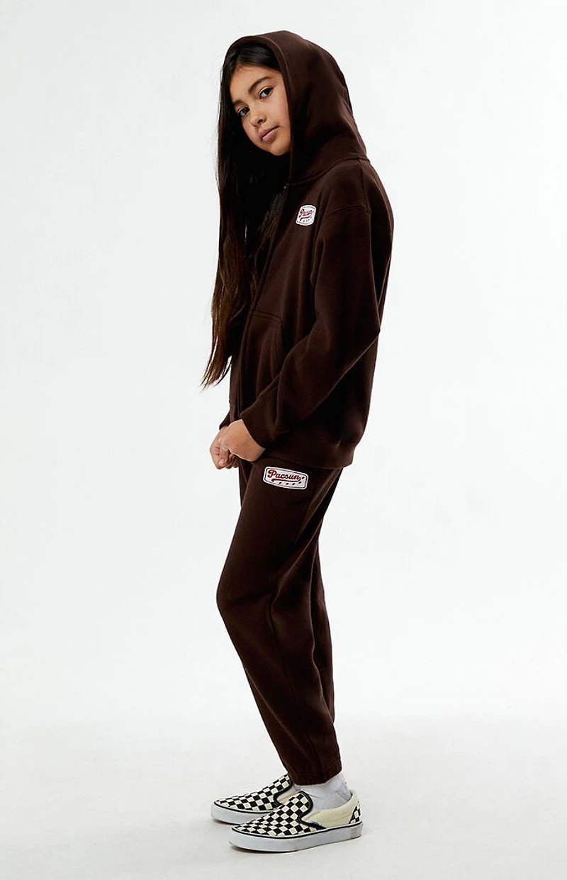 Pacsun Kids Brown Patch Jogger Sweatpants