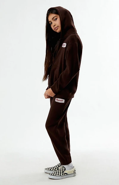 Pacsun Kids Brown Patch Jogger Sweatpants