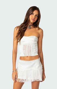 Edikted Lex Satin & Lace Corset