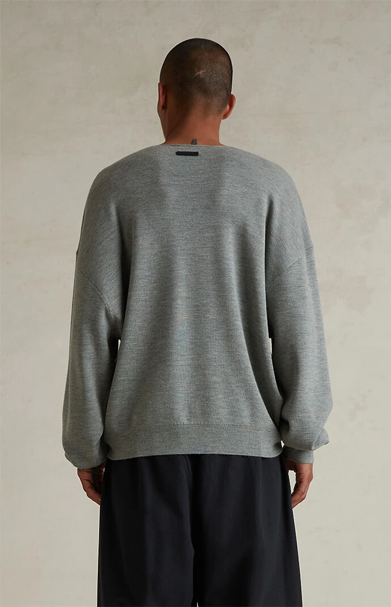 Fear of God ESSENTIALS Concrete Heather Merino Wool Crew Neck Sweater