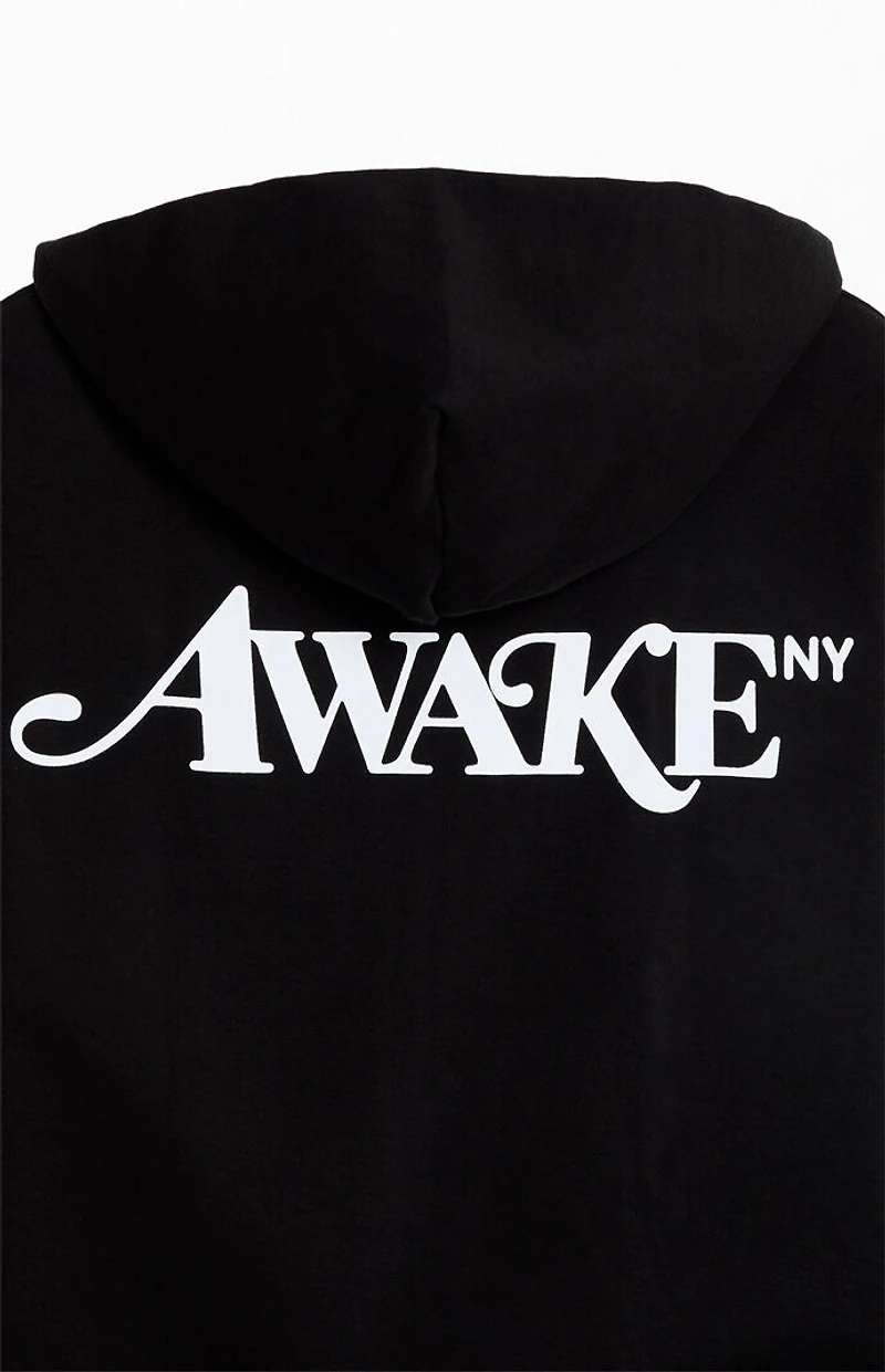 Awake NY Black Logo Full Zip Hoodie