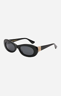 INDY Sunglasses SoHo Black Oval Sunglasses